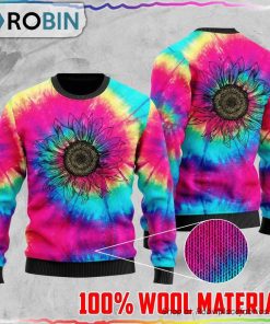 Hippie Sunflower Ugly Christmas Sweater