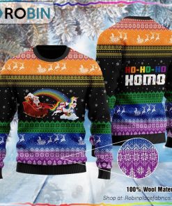 Ho-Ho-Ho Homo Gay Ugly Christmas Sweater Ho-Ho-Ho Homo Gay Ugly Christmas Sweater
