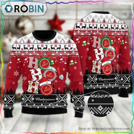 HoHoHo Budweiser Beer Christmas Sweater