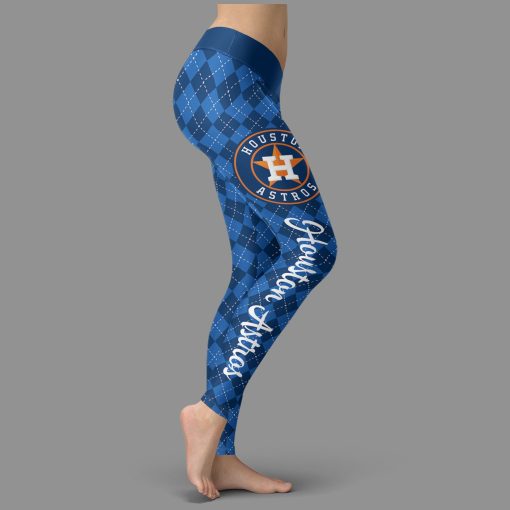 Houston Astros Caro Seamless Pattern Womens Sports, Running Leggings