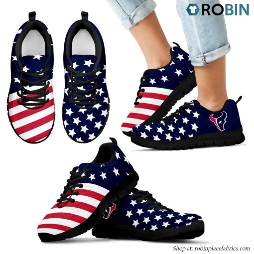 Houston Texans America Flag Full Stars Stripes Pattern Sneaker