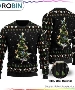 Humming Bird Tree Ugly Christmas Sweater