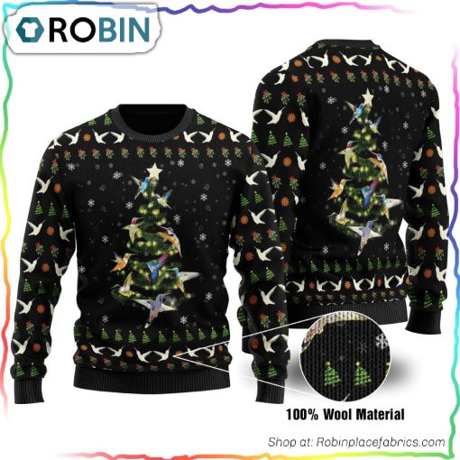 Humming Bird Tree Ugly Christmas Sweater