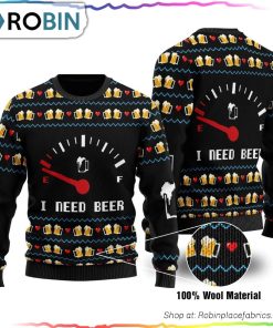 I Need Beer Ugly Christmas Sweater