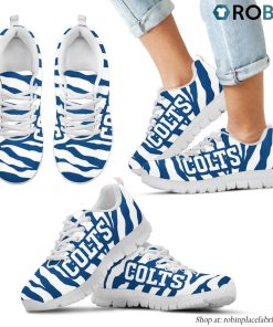 Indianapolis Colts Tiger Skin Stripes Pattern Printed Breathable Running Shoes