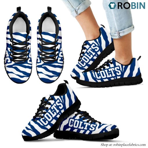 Indianapolis Colts Tiger Skin Stripes Pattern Printed Breathable Running Shoes