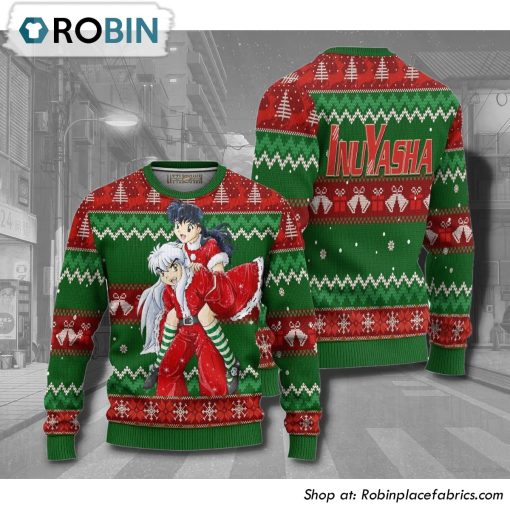 Inuyasha X Kagome Knitted Anime 3D Printed Ugly Christmas Sweater