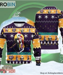 Jack And Sally In Love Nightmare Before Ugly Christmas Sweater Jack And Sally In Love Nightmare Before Ugly Christmas Sweater