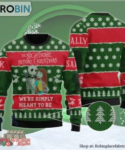 Jack & Sally We’re Simply Meant to Be Ugly Christmas Sweater