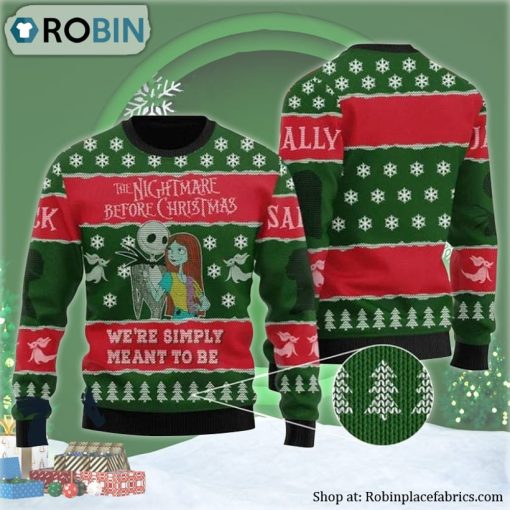 Jack & Sally We’re Simply Meant to Be Ugly Christmas Sweater