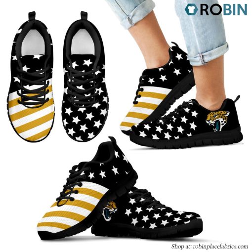 Jacksonville Jaguars America Flag Full Stars Stripes Pattern Sneaker