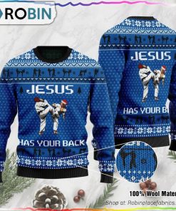 Jesus Has Your Back Ugly Christmas Sweater