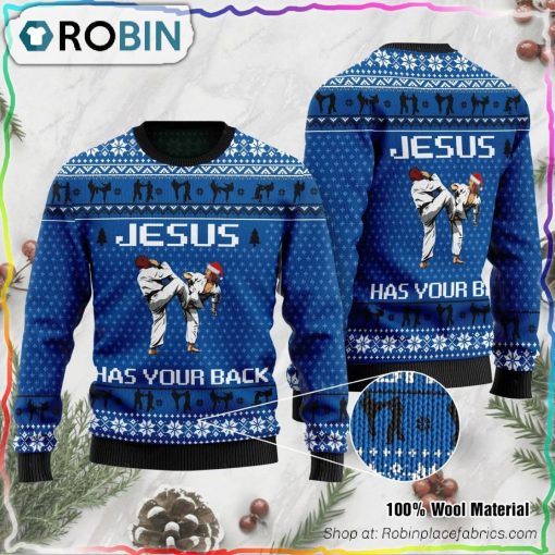 Jesus Has Your Back Ugly Christmas Sweater