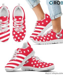 Kansas City Chiefs America Flag Full Stars Stripes Pattern Sneaker