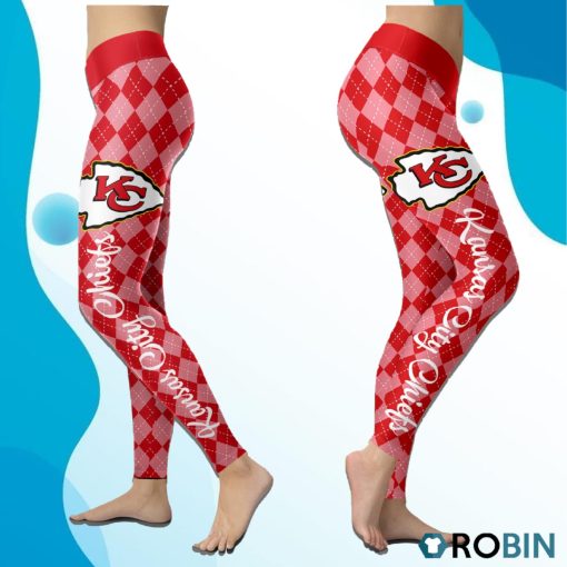 Kansas City Chiefs Caro Seamless Pattern Womens Sports, Running Leggings
