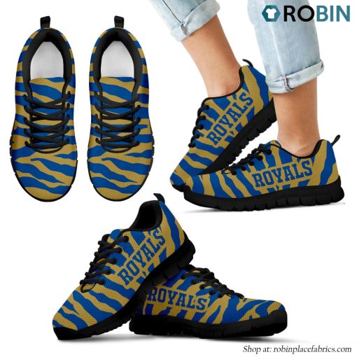 Kansas City Royals Tiger Skin Stripes Pattern Printed Breathable Running Shoes