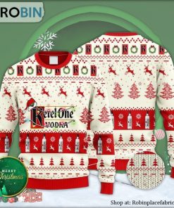 Ketel One Vodka Reindeer Snowy Night Ugly Christmas Sweater