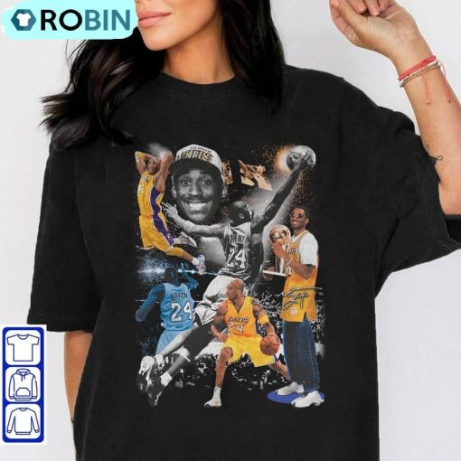 Kobe Bryant 90s Vintage Shirt, Basketball Tee Tops Long Sleeve