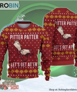Letterkenny Pitter Patter Let’s Get At’er Ugly Christmas Sweater Letterkenny Pitter Patter Let’s Get At’er Ugly Christmas Sweater