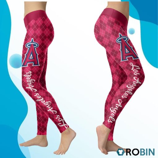 Los Angeles Angels Caro Seamless Pattern Womens Sports, Running Leggings