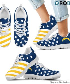 Los Angeles Chargers America Flag Full Stars Stripes Pattern Sneaker