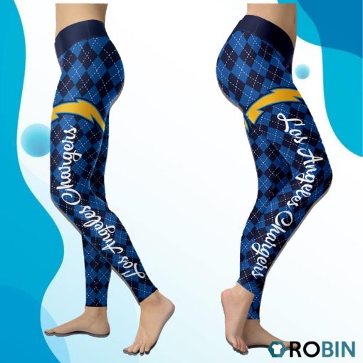 Los Angeles Chargers Caro Seamless Pattern Womens Sports, Running Leggings