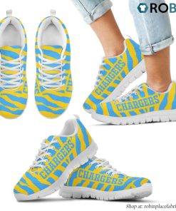 Los Angeles Chargers Tiger Skin Stripes Pattern Printed Breathable Running Shoes