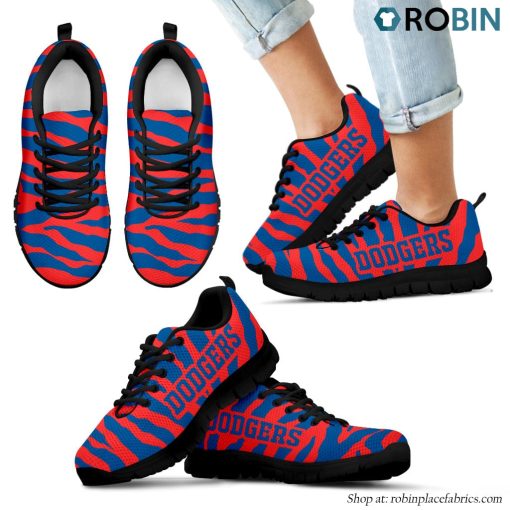 Los Angeles Dodgers Tiger Skin Stripes Pattern Printed Breathable Running Shoes
