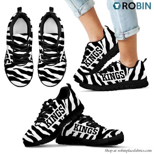 Los Angeles Kings Tiger Skin Stripes Pattern Printed Breathable Running Shoes