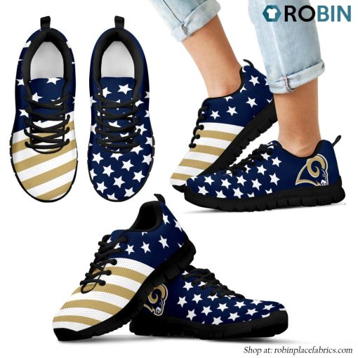 Los Angeles Rams America Flag Full Stars Stripes Pattern Sneaker