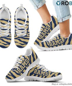 Los Angeles Rams Tiger Skin Stripes Pattern Printed Breathable Running Shoes