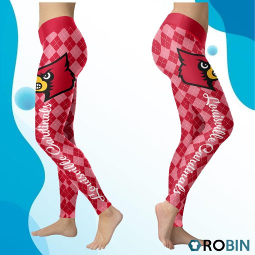 Louisville Cardinals Caro Seamless Pattern Womens Sports, Running Leggings