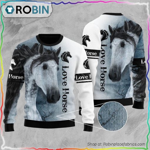 Love Horse Ugly Christmas Sweater