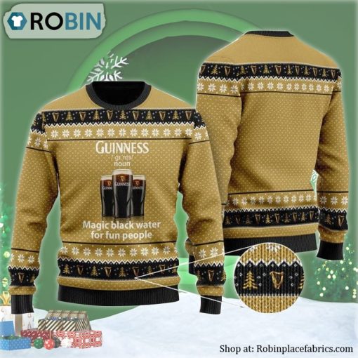 Magic Black Water Guinness Ugly Christmas Sweater