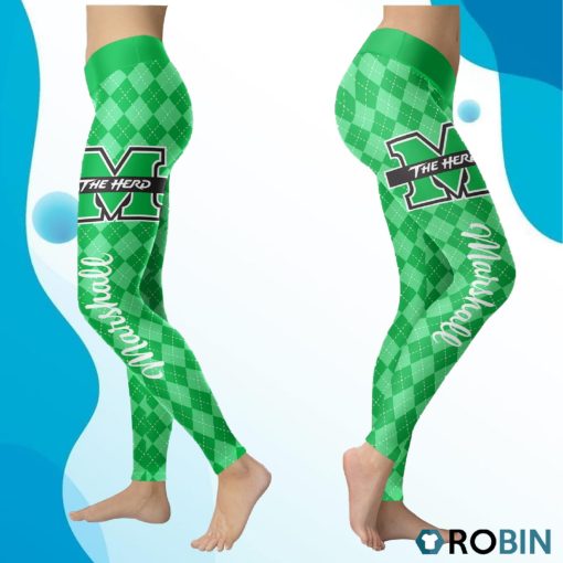 Marshall Thundering Herd Caro Seamless Pattern Womens Sports, Running Leggings
