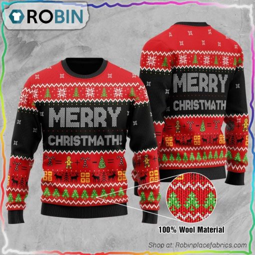 Merry Christmas Christmath Math Ugly Christmas Sweater