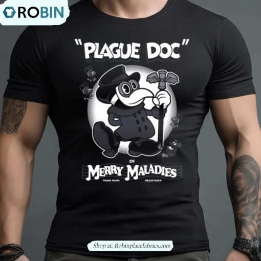 Merry Maladies Cartoon Plague Doctor Rubber Hose Shirt
