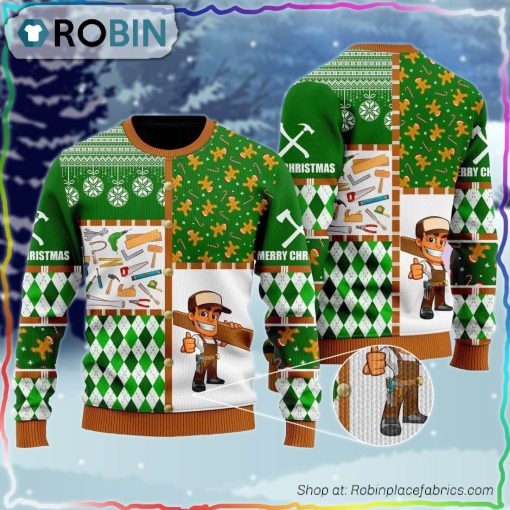 Merry Xmas Carpenter Woodworking Ugly Sweater