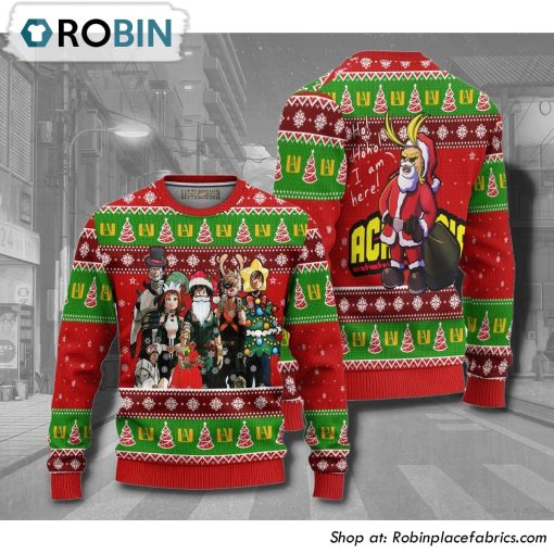 Mha Characters My Hero Academia Anime Christmas Ugly Sweater