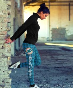 Miami Dolphins Caro Seamless Pattern Womens Sports, Running Leggings Miami Dolphins Caro Seamless Pattern Womens Sports, Running Leggings