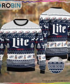 Miller Lite Christmas Sweater Royal Blue