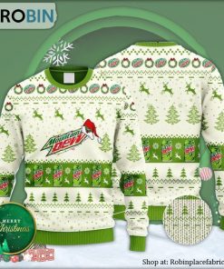 Mountain Dew Reindeer Snowy Night Ugly Christmas Sweater
