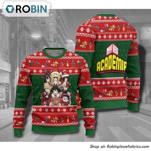 My Hero Academia Characters Anime 3D Printed Ugly Christmas Sweater