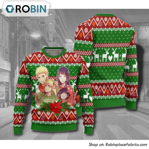 Naruto Naruto X Hinata Family Anime 3D Printed Ugly Christmas Sweater