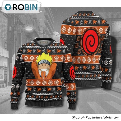 Naruto Uzumaki Clan Anime Christmas Ugly Sweater