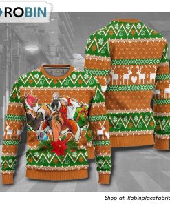 Naruto Uzumaki Knitted Orange X Green Anime 3D Printed Ugly Christmas Sweater
