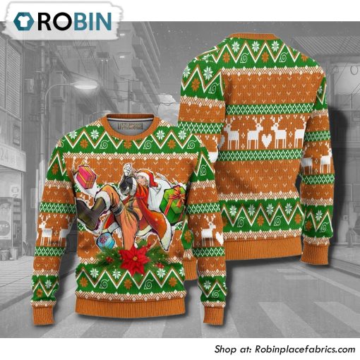 Naruto Uzumaki Knitted Orange X Green Anime 3D Printed Ugly Christmas Sweater