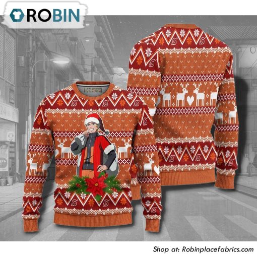 Naruto Uzumaki Knitted Orange X Red Anime Christmas Ugly Sweater
