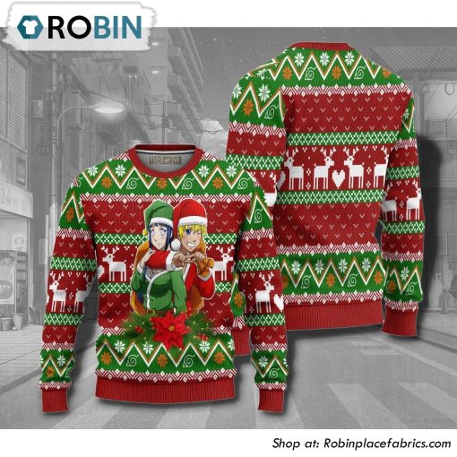 Naruto X Hinata Knitted Anime Christmas Ugly Sweater