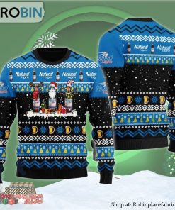 Natural Light Santa Reindeer Snowflake Ugly Christmas Sweater
